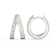 1/2 Ct Round Cut Moissanite Hoop Earrings 14K Gold Plated